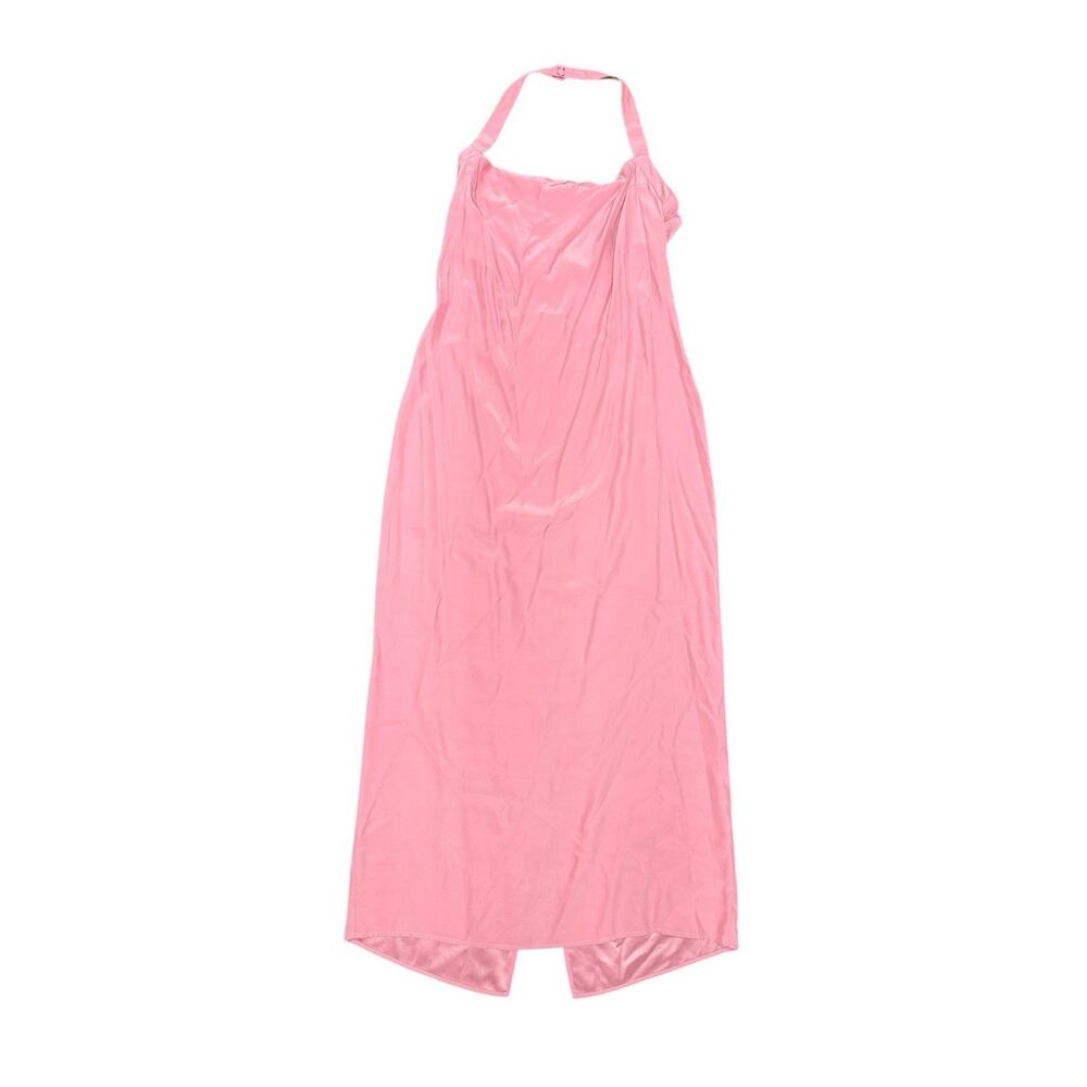 Reformation Alli Silk Midi Dress Sugar Plum Halter Pink Size 10 Square Neck - Picture 4 of 14